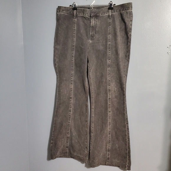 Express Gray Flare Wide Leg Jeans - Picture 1 of 11